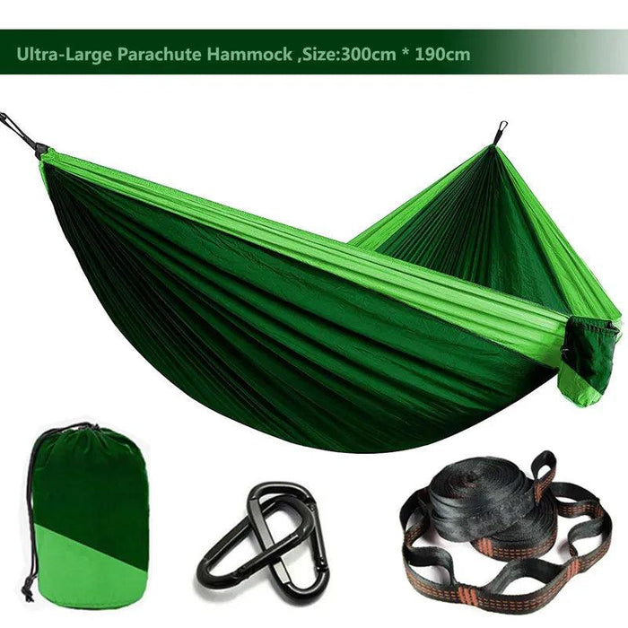 Hammock with Tree Straps | Parachute Nylon | Carabiners | Camping