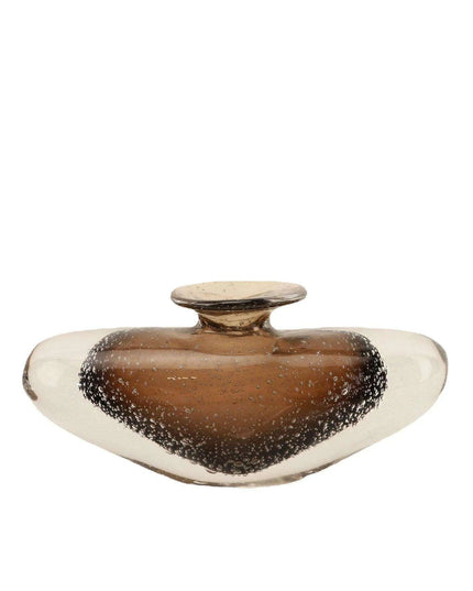 Brown Glazed Glass Vase with Bubble Pattern - Versatile Home Decor Accent for Flowers & Terrariums