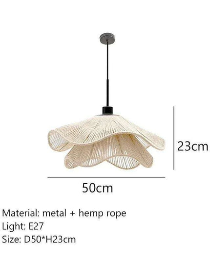 Japanese Wabi Sabi Hemp Rope Chandelier