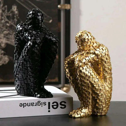 Nordic Elegance: The Thinker Resin Sculpture for Stylish Home Decor