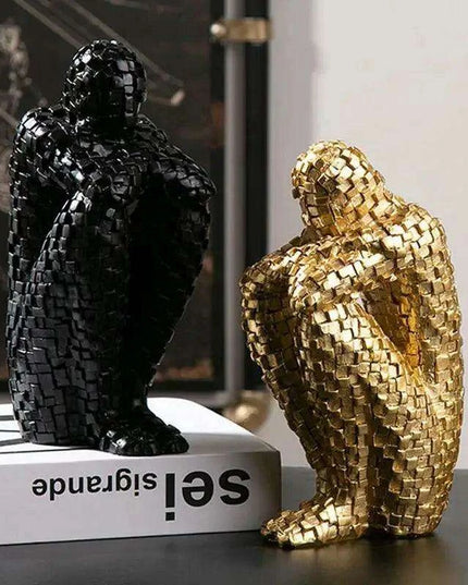 Nordic Elegance: The Thinker Resin Sculpture for Stylish Home Decor