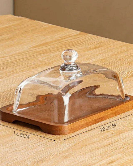 Elegant Wooden and Glass Tiered Dessert Stand – Perfect for Showcasing Cakes, Macarons, and Fresh Fruits at Special Events