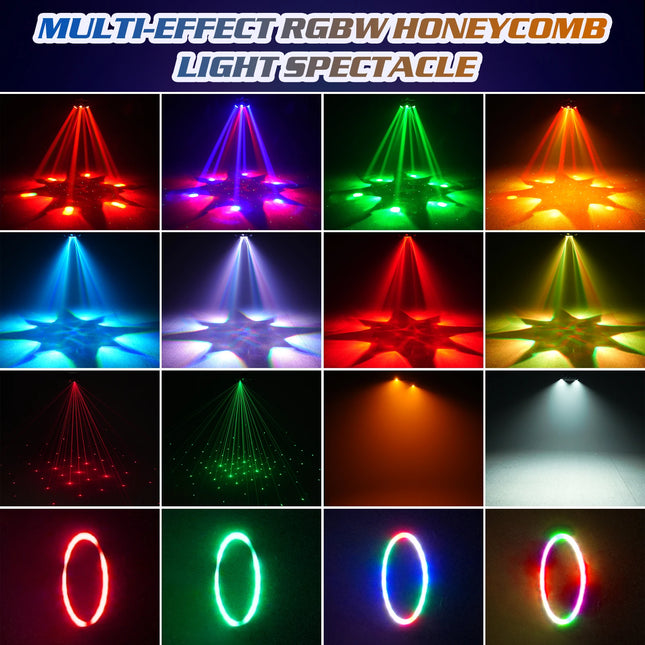 6-Arm RGBW Moving-Head Stage Light with Laser & Strobe Effects