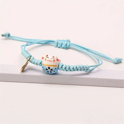 Lucky Cat Beaded Bracelet - Adjustable Harajuku Fashion Statement for Trendy Girls