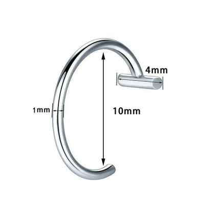 Chic Non-Pierced Stainless Steel Hoop Ring: Versatile Jewelry for Nose, Lip, and Septum