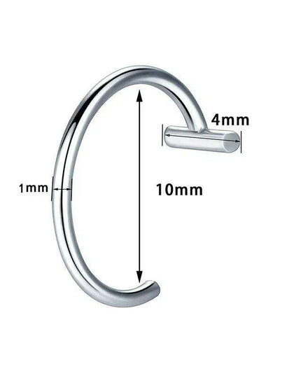 Chic Non-Pierced Stainless Steel Hoop Ring: Versatile Jewelry for Nose, Lip, and Septum