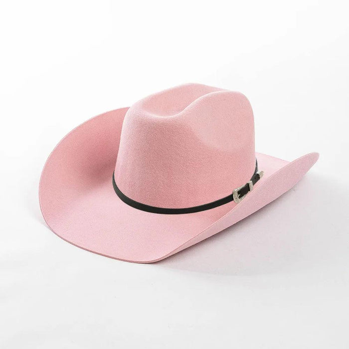 Stylish Women's Wide Brim Wool Cowboy Hat with Buckle Accent - Fall/Winter Collection (M/L Size)