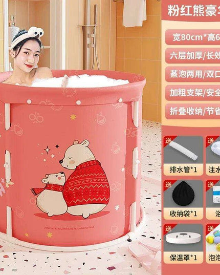 Experience Ultimate Relaxation with Our Space-Saving Japanese-Inspired Portable Bathtub for Adults