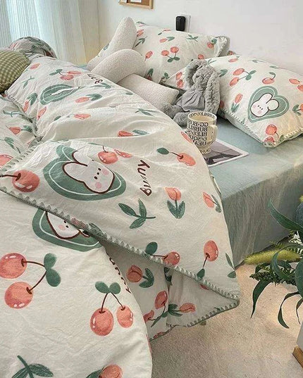 Charming Cherry Blossom Soft Washed Cotton Bedding Set