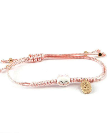 Charming Red Cord Lucky Cat Bracelet - A Thoughtful Gift for Women and Girls