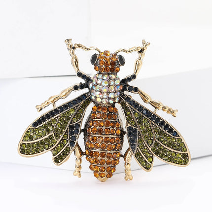 Rhinestone Bee Brooch — Crystal Glass Insect Pin for Women & Men | Multiple Colours