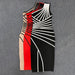 One-Shoulder Striped Bandage Dress for High Street Glamour and Nightclub Elegance