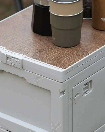 Multi-Functional Outdoor Gear Organizer with Integrated Table Access