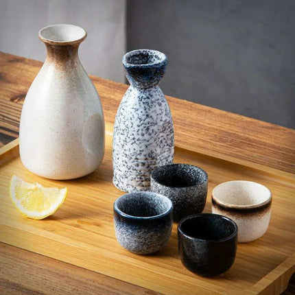 Refined Japanese Ceramic Sake Set for Elegant Beverage Serving