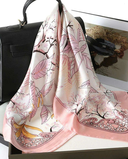 Elegant Satin Square Shawl Hijab: Luxurious 70x70cm Bandana for Women