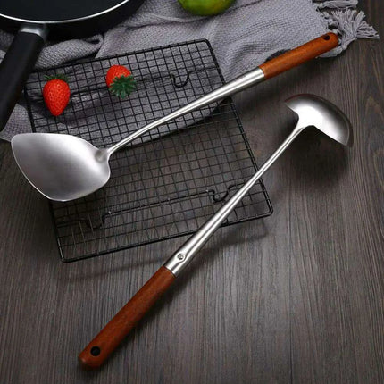 Stainless Steel Wok Spatula and Ladle Kitchen Utensil Set for Cooking