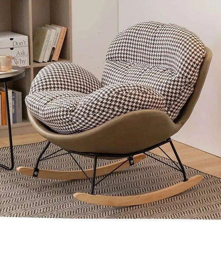 Plush Velvet Nordic Rocking Chair - Elegant Lounge Seating for Ultimate Relaxation