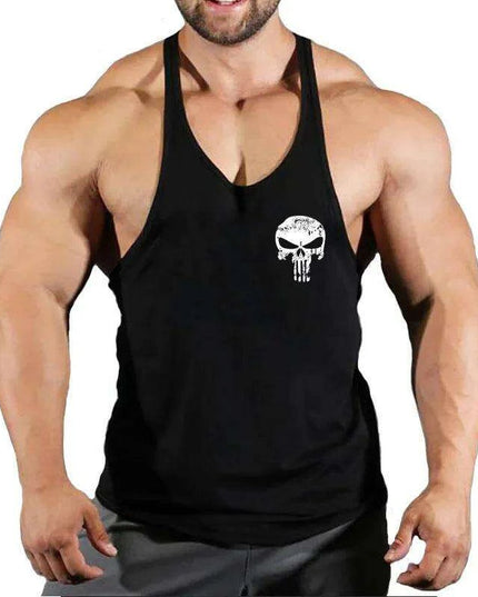 Men's Y-Back Sleeveless Gym Tank - Essential Workout Vest for Bodybuilders and Lifters
