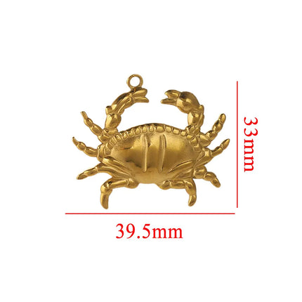 5PCS Stainless Steel Lobster Charms Mermaid Crab Connectors Gold-Plate