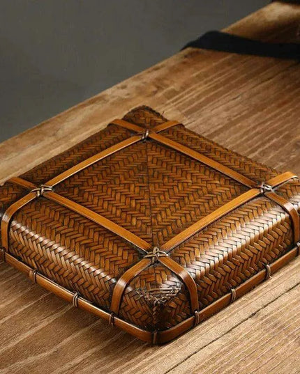 Bamboo Weave Outdoor Tea Ceremony Storage Trunk - Perfect for Nature Lovers