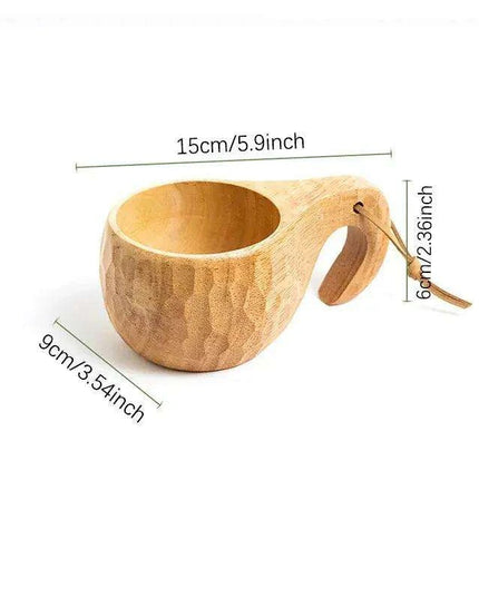 Artisan Acacia Wood Adventure Mug with Stylish Rope Handle - Your Unique Outdoor Drinkware