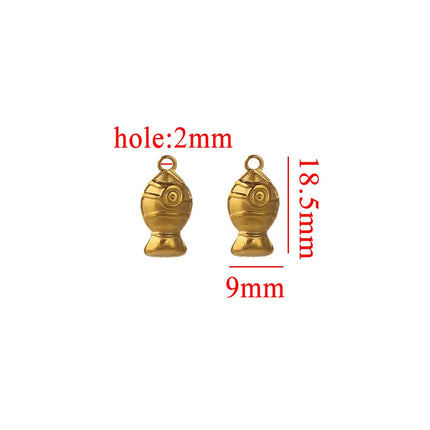 5PCS Stainless Steel Lobster Charms Mermaid Crab Connectors Gold-Plate
