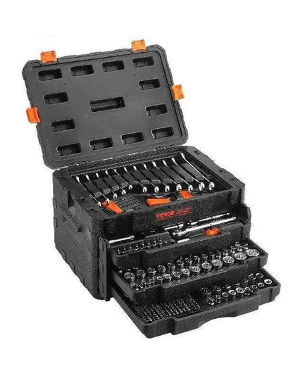 450-Piece Professional Grade CR-V Mechanics Tool Set with Enhanced Torque Capability and Premium Polishing Technology