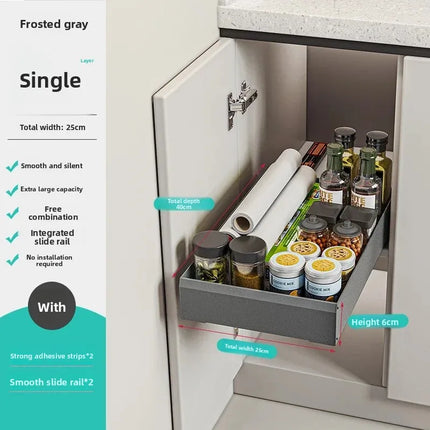 Single-Layer Pull-Out Cabinet Storage Tray