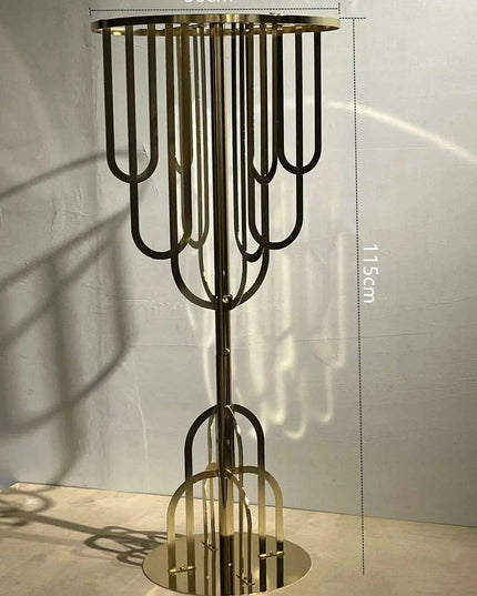 Elegant Gold Floral Display Set with Arch Tree Stand for Weddings