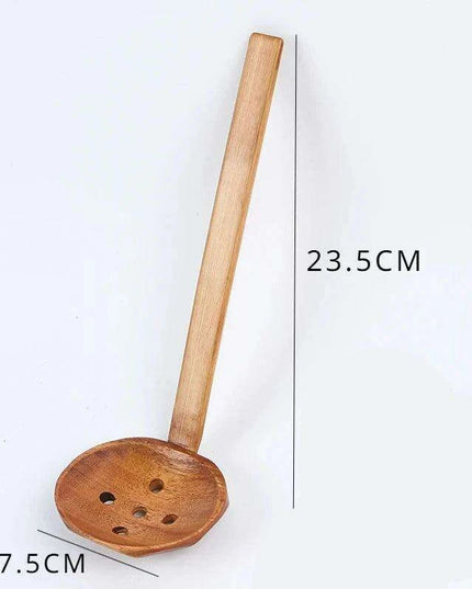 Sophisticated Black Melamine Serving Spoon with Elegant Japanese Porcelain Motif