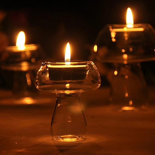 Whimsical Glass Mushroom Candle Holder - Ideal for Nordic Home Decor and Celebratory Events