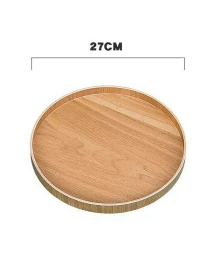 Elegant Round Wooden Tea Tray for Chinese Kung Fu Tea and Snacks
