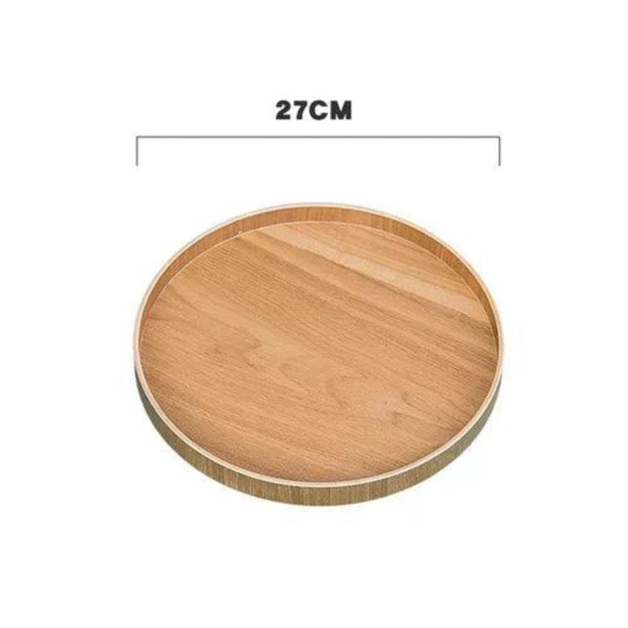 Elegant Round Wooden Tea Tray for Chinese Kung Fu Tea and Snacks