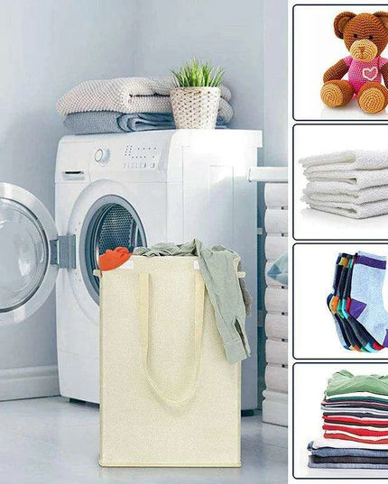 Stylish Waterproof Foldable Laundry Hamper - 45L Capacity with Lid