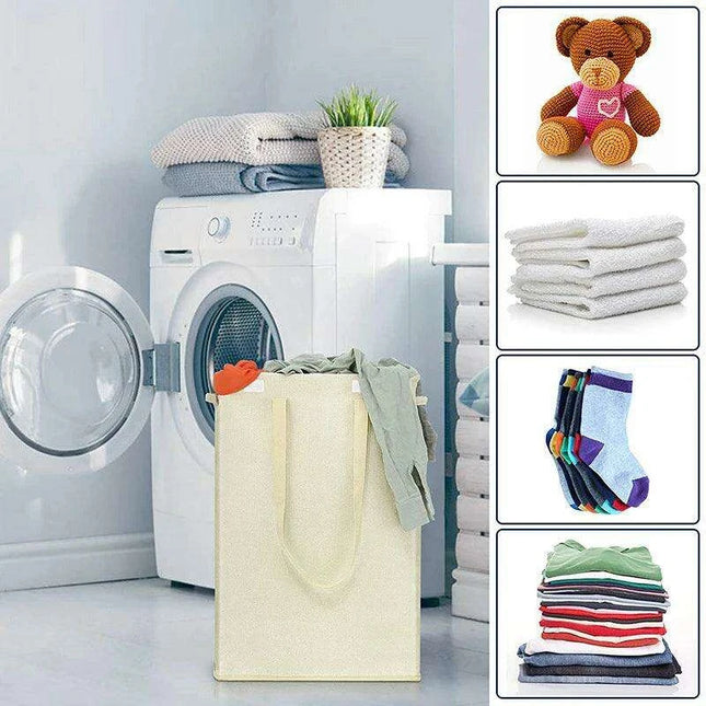 Stylish Waterproof Foldable Laundry Hamper - 45L Capacity with Lid