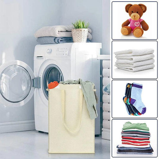 Stylish Waterproof Foldable Laundry Hamper - 45L Capacity with Lid
