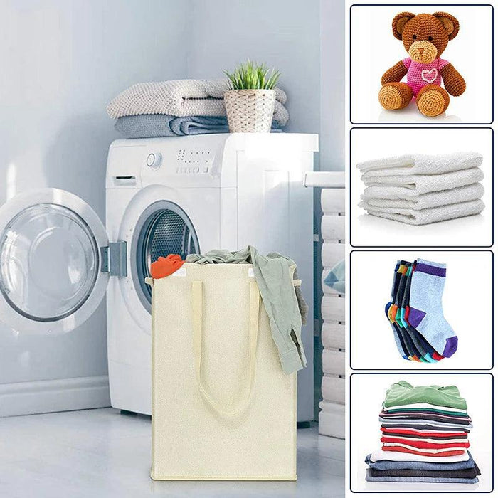 Premium Foldable Waterproof Laundry Basket with Lid - 45L Washing Hamper