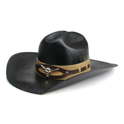 Retro Big Cowhead Cowboy Hat - Unisex Wide Brim Sun Hat for Outdoor Adventures