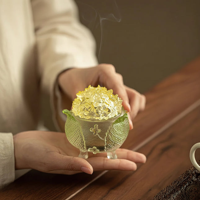 Coloured Glaze Osmanthus Incense Holder | Waterfall Smoke Burner