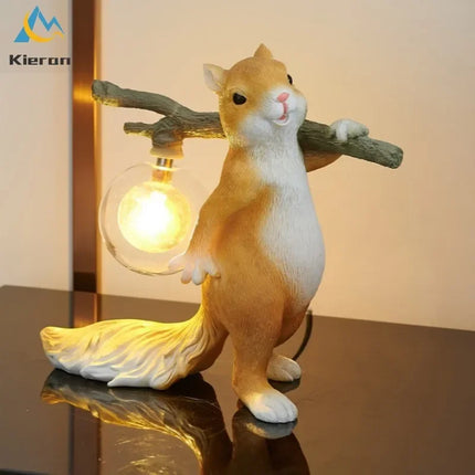 Nordic Modern Minimalist Squirrel LED Table Lamp Bedroom Living Room S