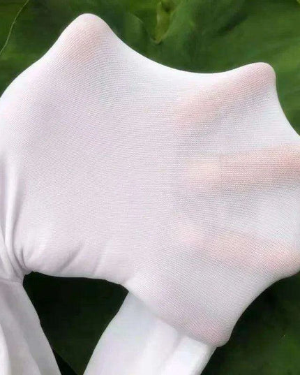 Girls' Professional White Ballet Tights - Velvet Pantyhose for Kids