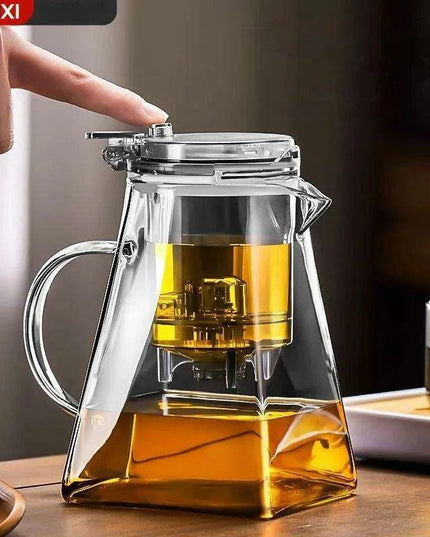 Sophisticated 750ml Glass Teapot Set with Effortless Pouring and Detachable Filter - Includes Matching Cups