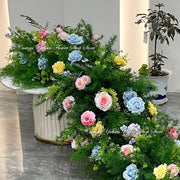 Silk Rose Flower Row Table Centrepiece