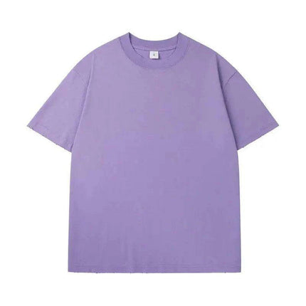 Retro Distressed Oversized Black T-Shirt - Unisex Heavyweight Cotton Urban Fashion