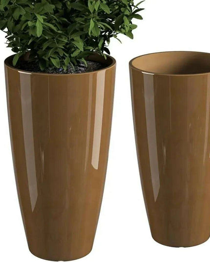 Elegant Pair of Tall Outdoor Planters - 21 inch Height for Stylish Garden Decor