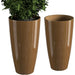 Set of 2 Modern Tall Outdoor Planters 21 inch Height - Durable Design