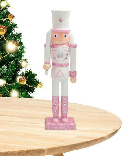 30cm Regal Pink Walnut Nutcracker - Charming Holiday Decoration & Gift for Young Girls