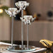 Glistening Golden Lotus Candle Stand with Crystal Floral Details - Exquisite Wedding Centerpiece