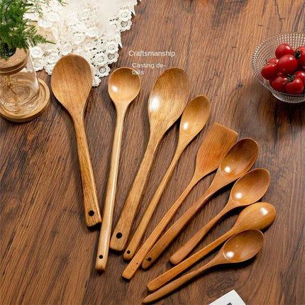 Elegant Japanese Wooden Serving Spoons Set