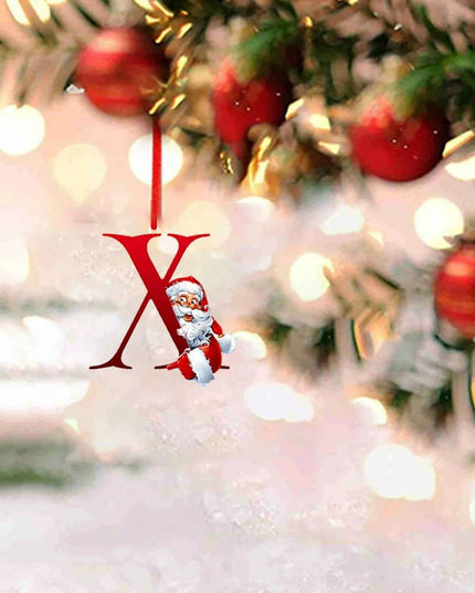 Personalized Santa Hat Alphabet Ornaments for Holiday Tree Decoration